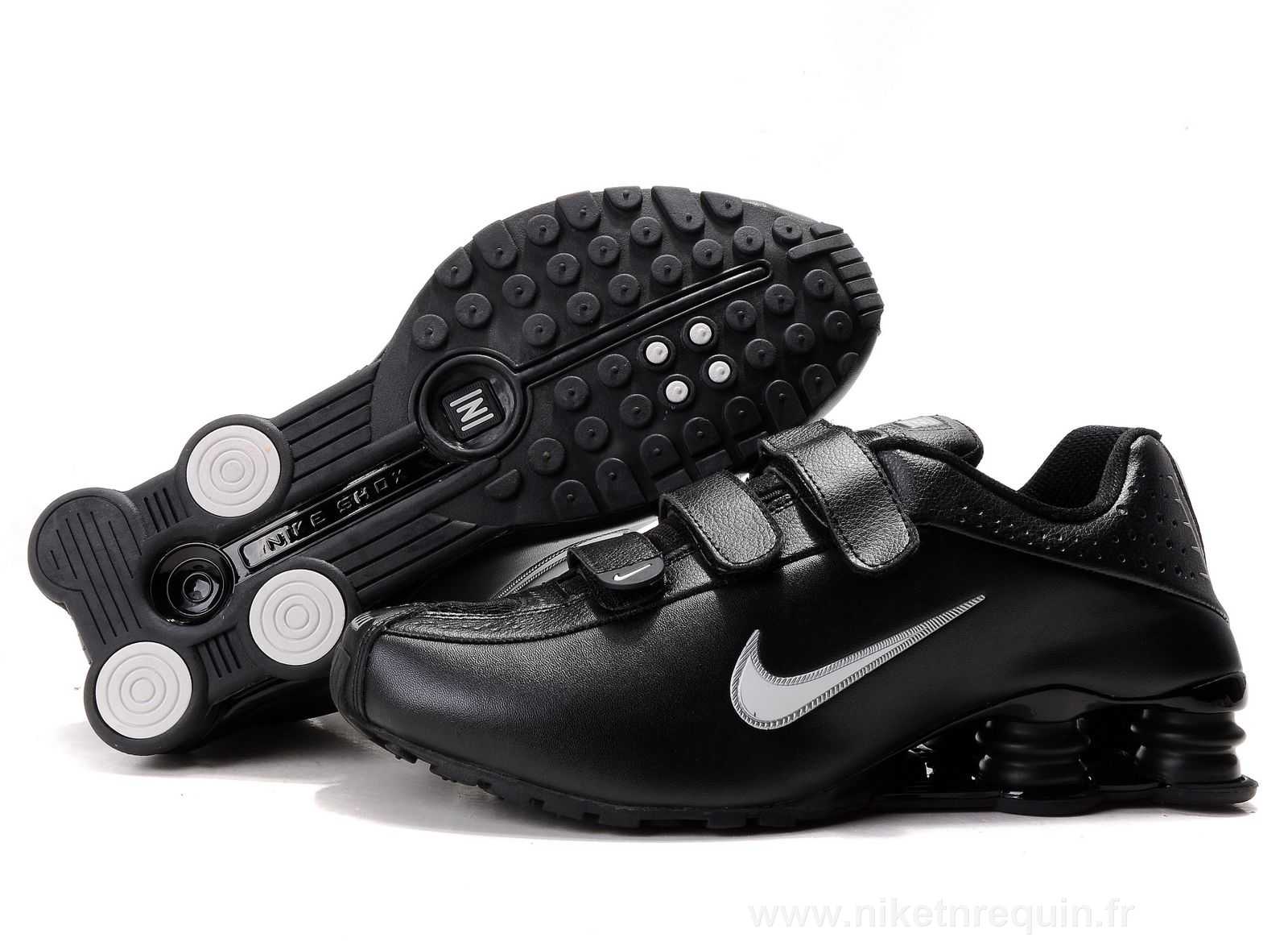 Noir Nike Shox R4 Avec Strapes